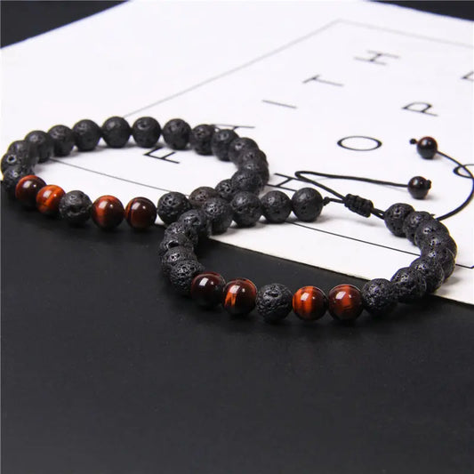 Natural Tiger Eye Stone Essential Oil Bracelet Women's Adjustable - MiDu Store