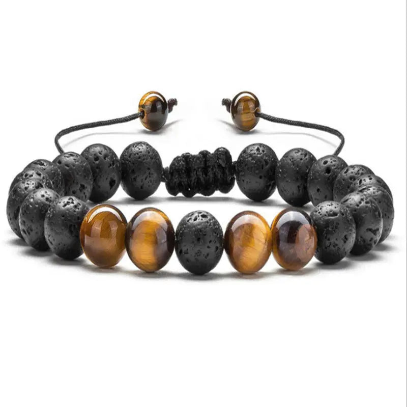 Natural Tiger Eye Stone Essential Oil Bracelet Women's Adjustable - MiDu Store